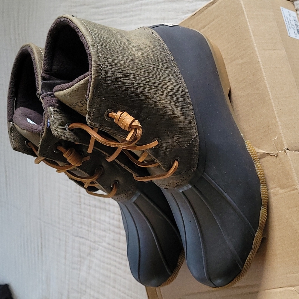 Sperry Salwater brown/olive rain boot womens 9.5 M - Picture 4 of 7